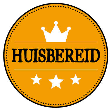 STICKERS 'HUISBEREID' 28mm 500st/rol